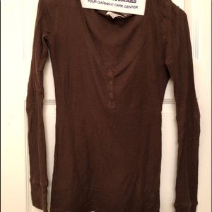 Aéropostale brown long sleeve hooded shirt